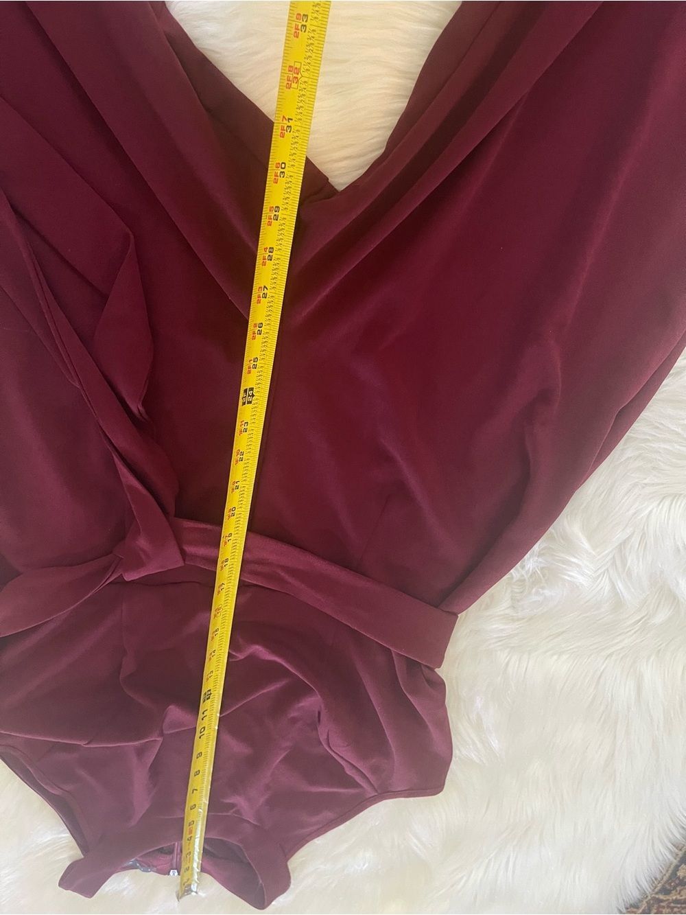 NWTTiana B. Sleeveless Halter Wide-Leg Jumpsuit in Burgundy SZ1X - Picture 7 of 10